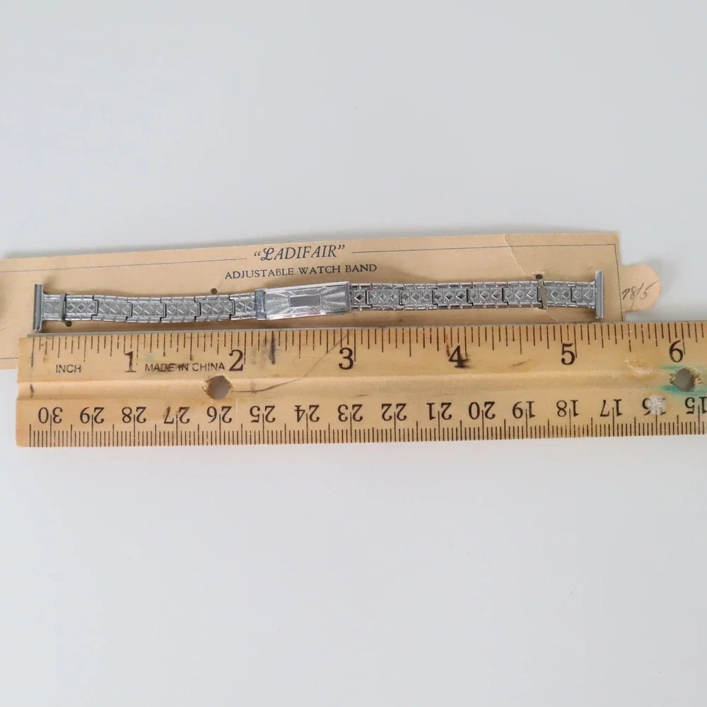 Vintage Ladifair Women's Chrome Plated Watch Band NOS 5.25